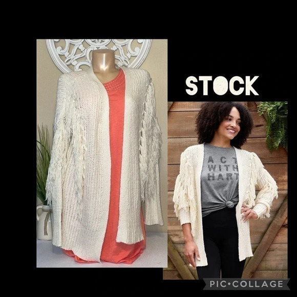 Good Hart Matilda Jane women’s Large  cardigan sweater knit tassel cream ivory - Picture 1 of 7